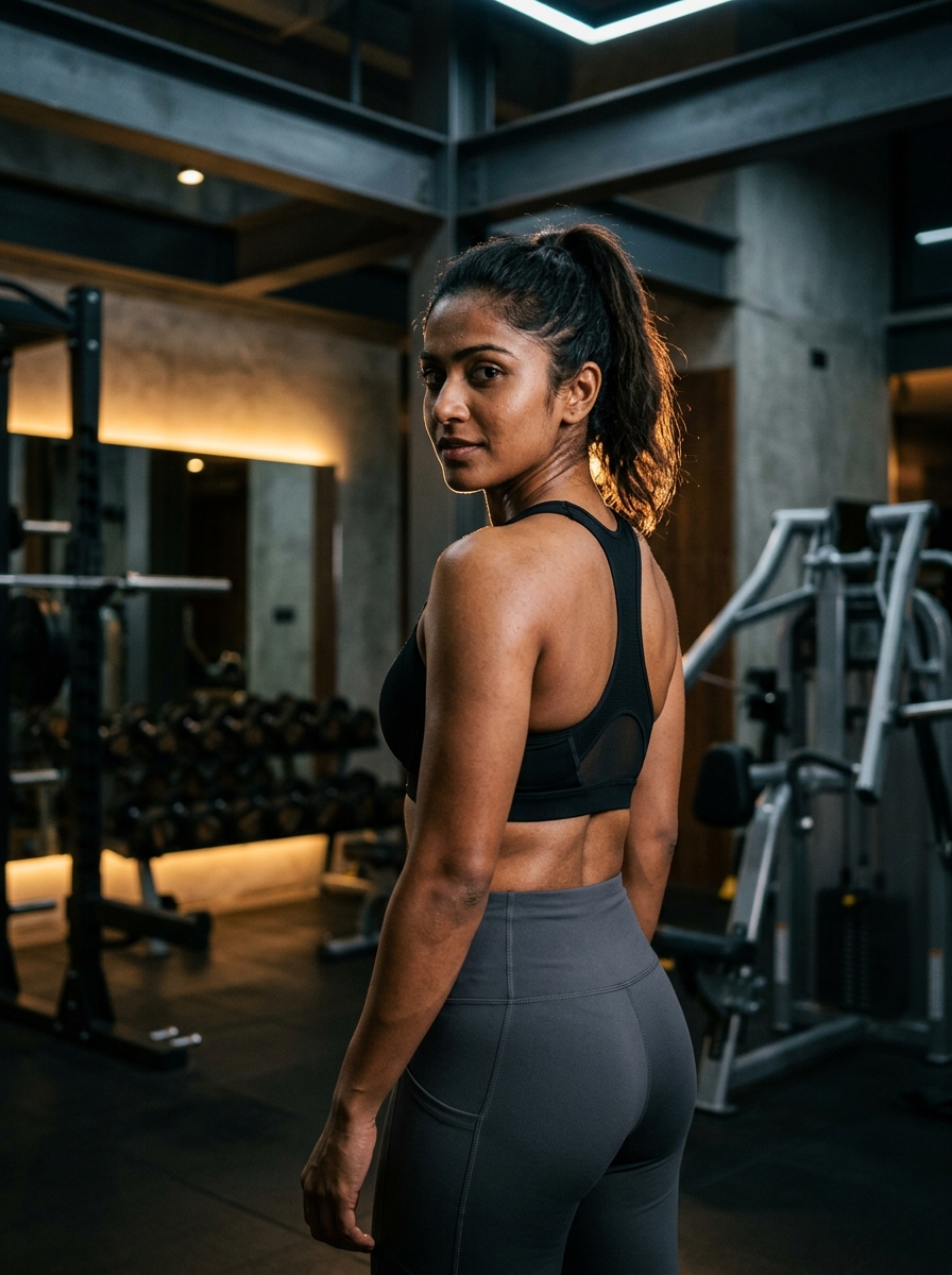 Confident athletic woman training at IronHub Fitness Club Delhi NCR